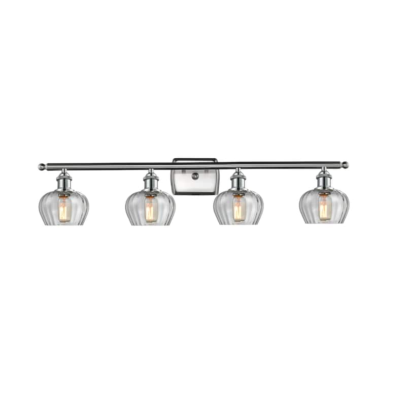 Innovations Lighting Fenton 4 Light 36" Wide Bathroom Vanity Light - Brushed Satin Nickel / Clear Fluted