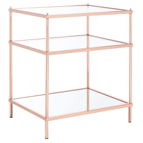 slide 2 of 9, SAFAVIEH Noelia 3-Tier Accent Table - 22" W x 18" D x 27" H Rose Gold