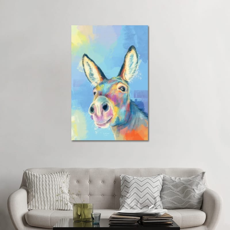 iCanvas "Carefree Donkey" by Flo Art Studio Canvas Print - 48x32x1.5