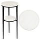 preview thumbnail 11 of 10, Seraphina Modern Round Marble 2-Tier Drink Table, Metal Small Accent Side End Table for Living Room Bedroom Black/White