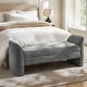 preview thumbnail 17 of 30, Elizabeth Modern Chenille Fabric Upholstered Bench with MInimal Assembly By HULALA HOME Grey