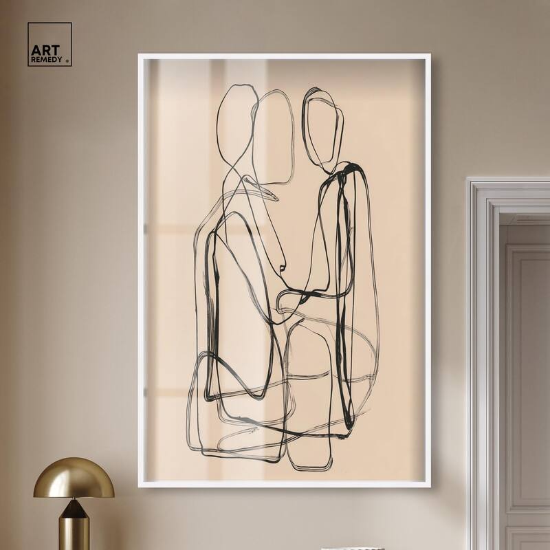 Embrace of Lines III Shadowbox by Art Remedy