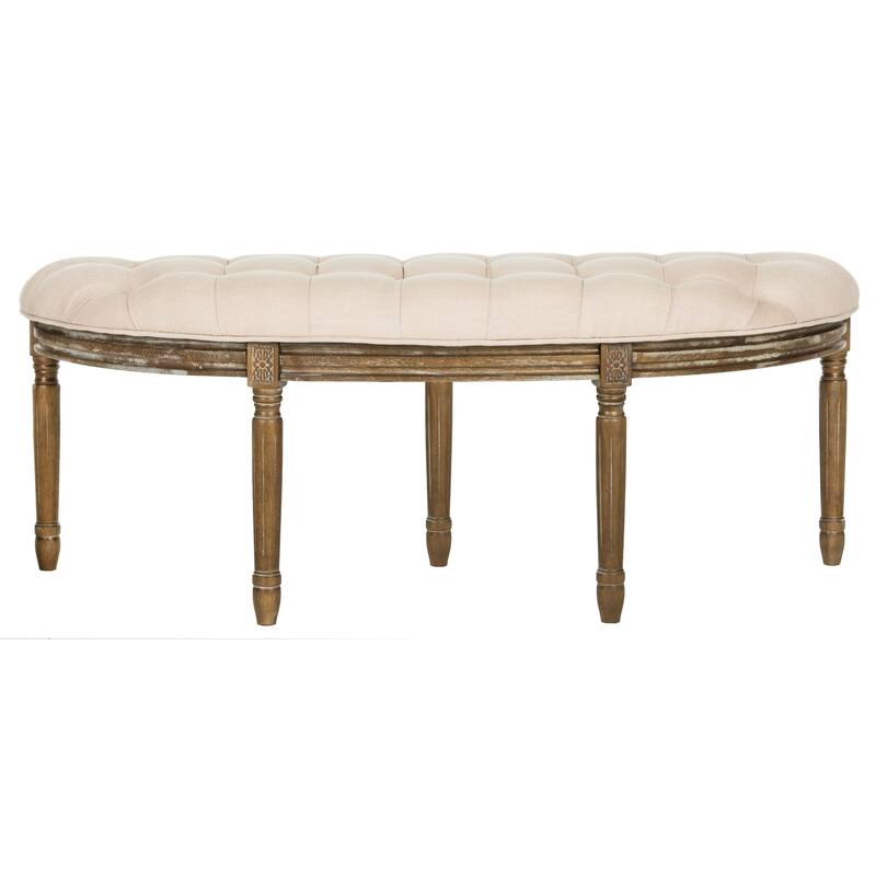 SAFAVIEH Kerasoula Rustic Semi Circle Bench - 50" W x 19.3" D x 19.3" H - 50Wx19Dx19H