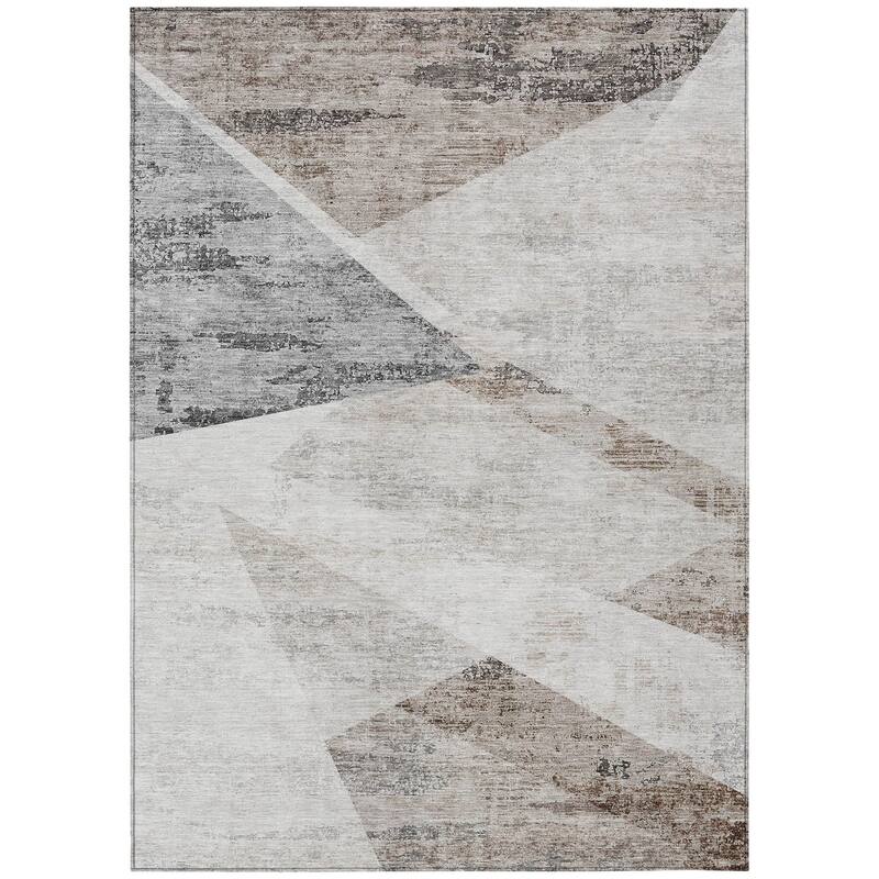 HomeRoots Abstract Transitional Rectangle Outdoor Rug