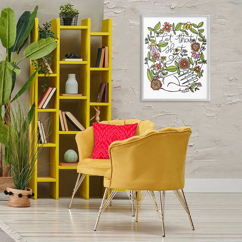Stupell Let It Go Floral Phrase Framed Giclee Art Design By Mandy Ford Art + Illustration