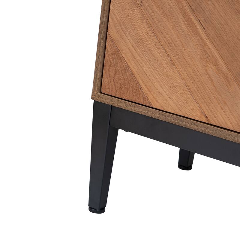 Senin Modern Herringbone Sideboard with Metal Frame Legs by HULALA HOME