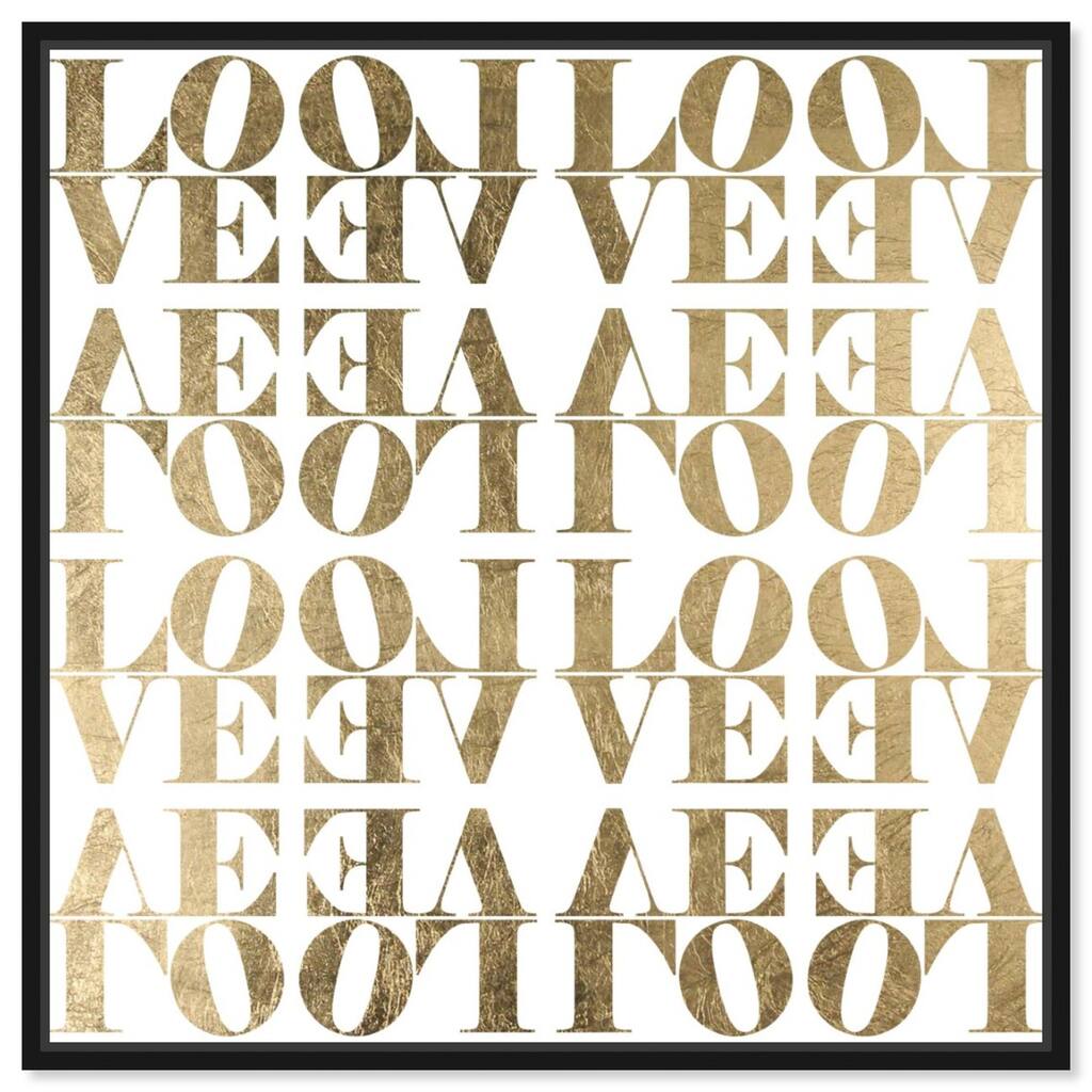 Infinite Love Pattern Modern Gold Canvas Wall Art Print for Living Room