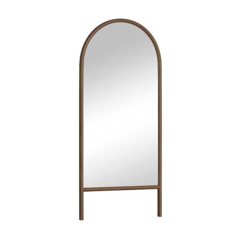 Ladder-Style Arched Solid Wood Framed Full Length Leaning Mirror