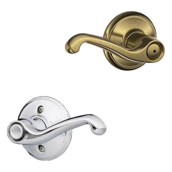 Schlage F40-FLA-LH Flair Left Handed Privacy Door Lever Set - Split Finish Only