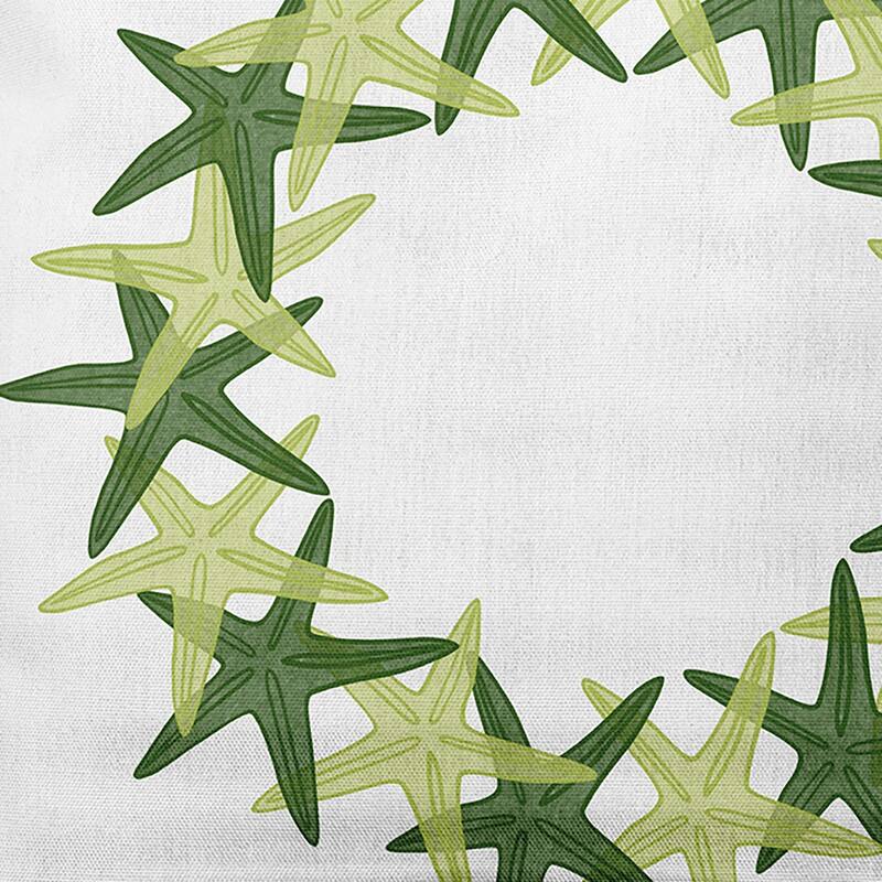 Starfish Wreath Soft Spun Polyester Indoor/Outdoor Throw Pillow
