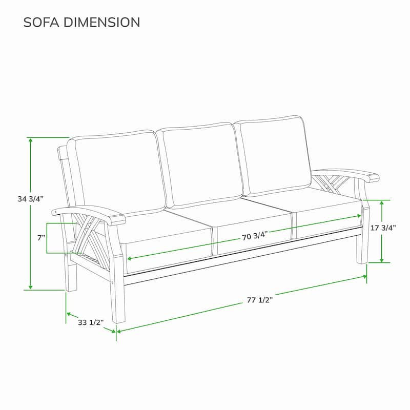 Cambridge Casual Carmel Teak Outdoor Sofa with Cushion