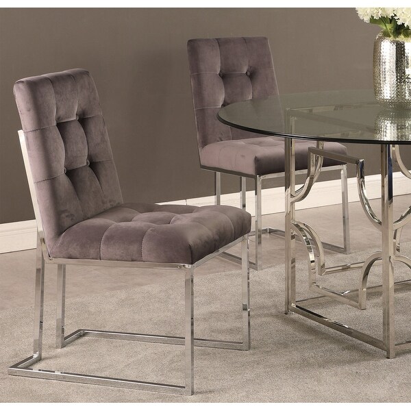 Silver Orchid Pagay Upholstered Dining Side Chairs Set of 2 On