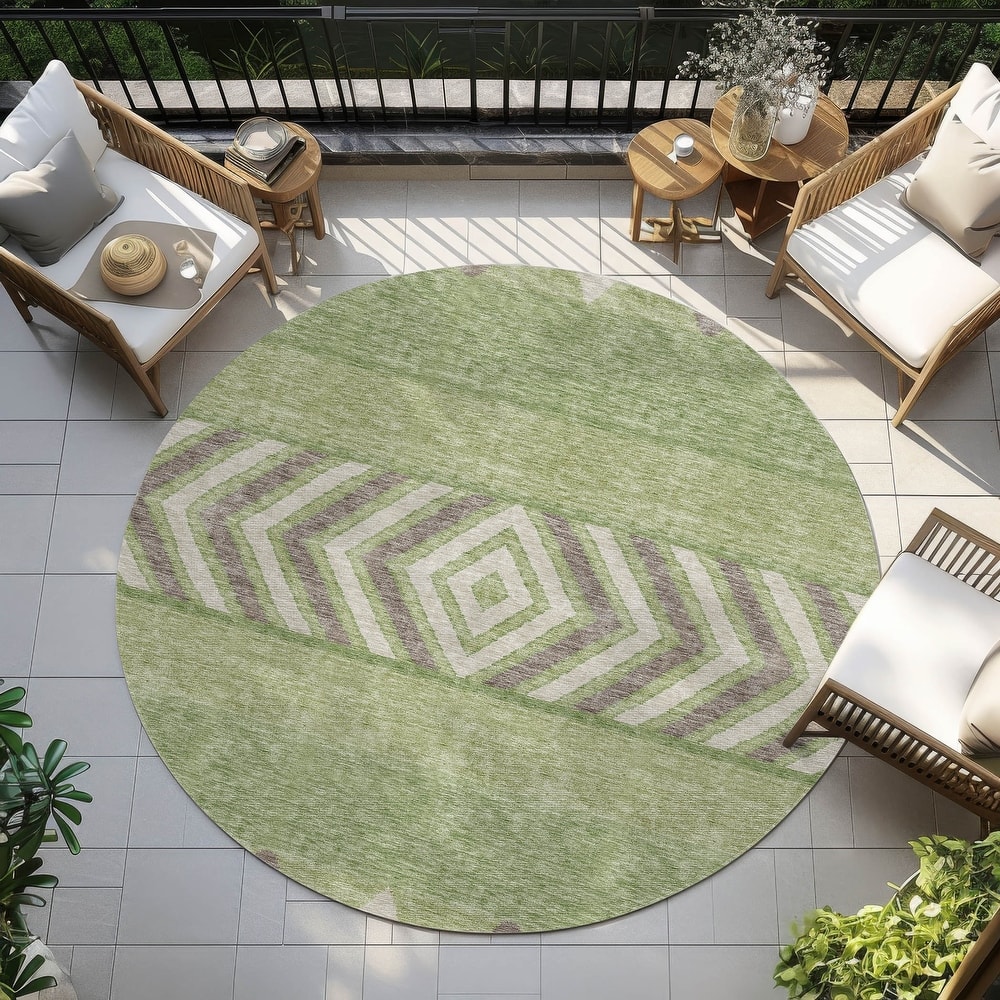 Machine Washable Indoor/ Outdoor Global Boho Chantille Rug