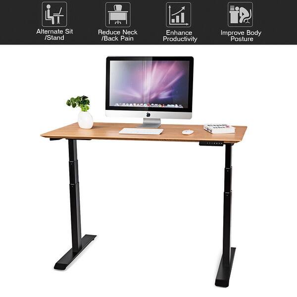 Shop Gymax 53 Wide Electric Height Adjustable Standing Desk Sit