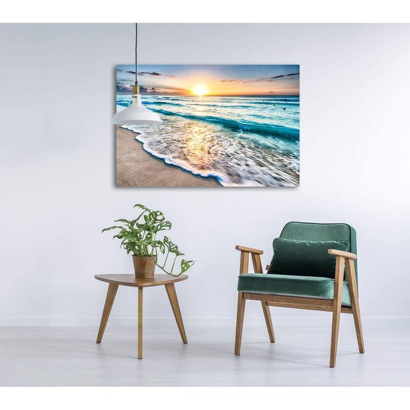 Wall Art Beach Sunset Paintings Ocean Waves Nature Pictures
