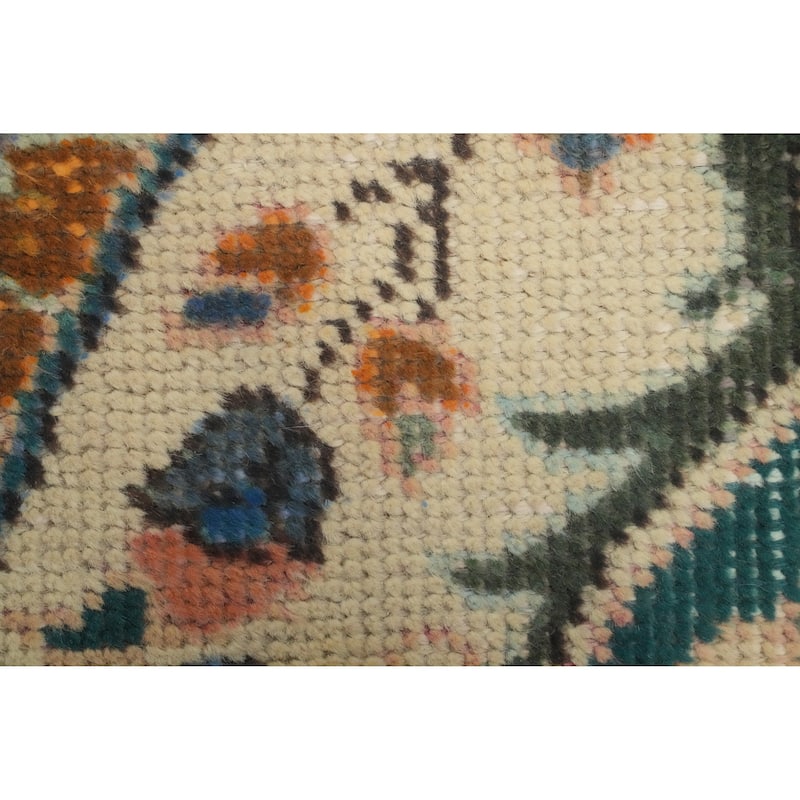 Hand Knotted Oriental 100% Wool Carpet Traditional Floral Purples Tabriz Area Rug - 4' 9'' X 3' 2''