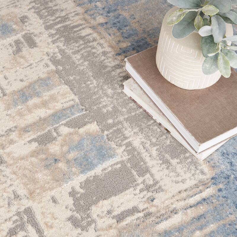 Nourison Solace Contemporary Distressed Abstract Area Rug