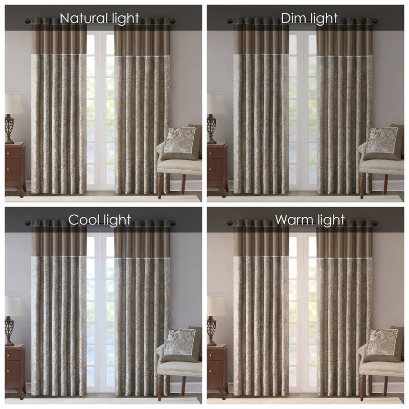 Madison Park Whitman Jacquard Curtain Panel Pair