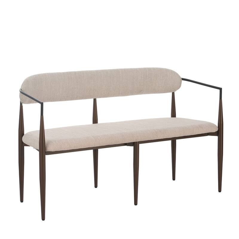 Christopher Knight Home - Elias Modern Metal Loveseat Settee with Elegant Upholstered Seating