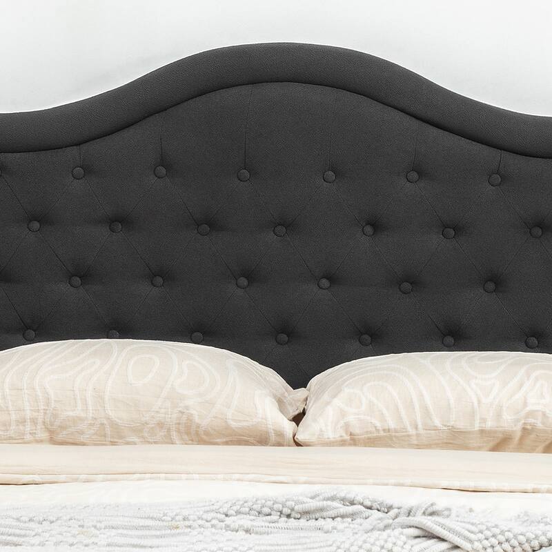 Adeco Queen-Sized Headboard with Adjustable Metal Legs