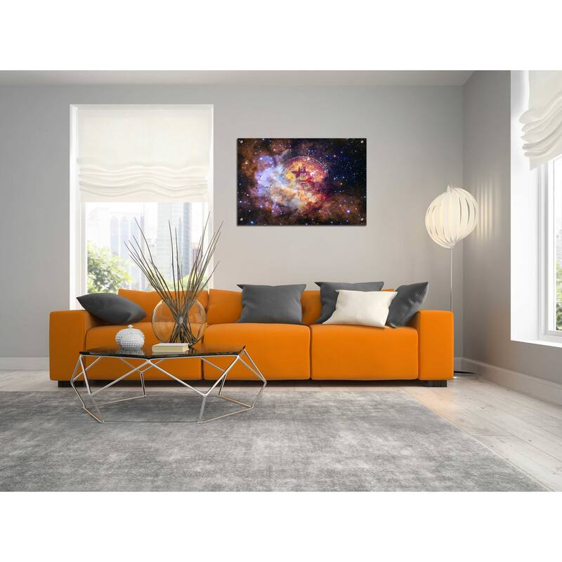 Epic Art 'Bitcoin Nebula', Acrylic Glass Wall Art