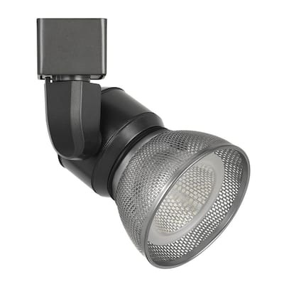 10W Integrated LED Metal Track Fixture with Mesh Head, Black and Silver