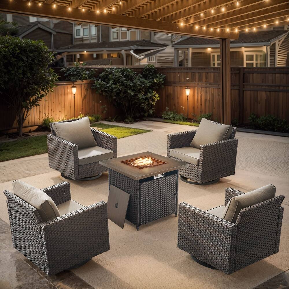 Gymojoy Outdoor Fire Pit Conversation Set, Patio Furniture with Cushions