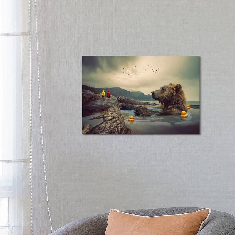 iCanvas 'Foggy Bear Bath' by Soaring Anchor Designs Canvas Print - 18x26x1.5