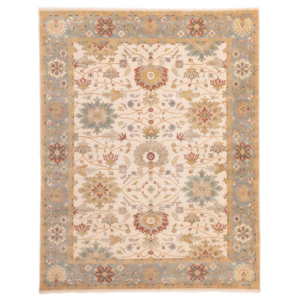 ECARPETGALLERY Hand-knotted Jules Serapi Ivory Wool Rug - 7'11 x 9'11