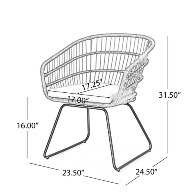 Christopher Knight Home - Modern 7-Piece PE Rattan Outdoor Wicker Dining Set with Oval Table and Cushioned Tub Chairs
