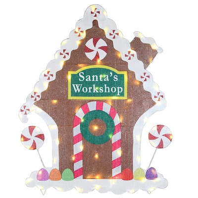 National Tree Company 42 in. Pre-Lit Gingerbread House - Champagne - 42 in