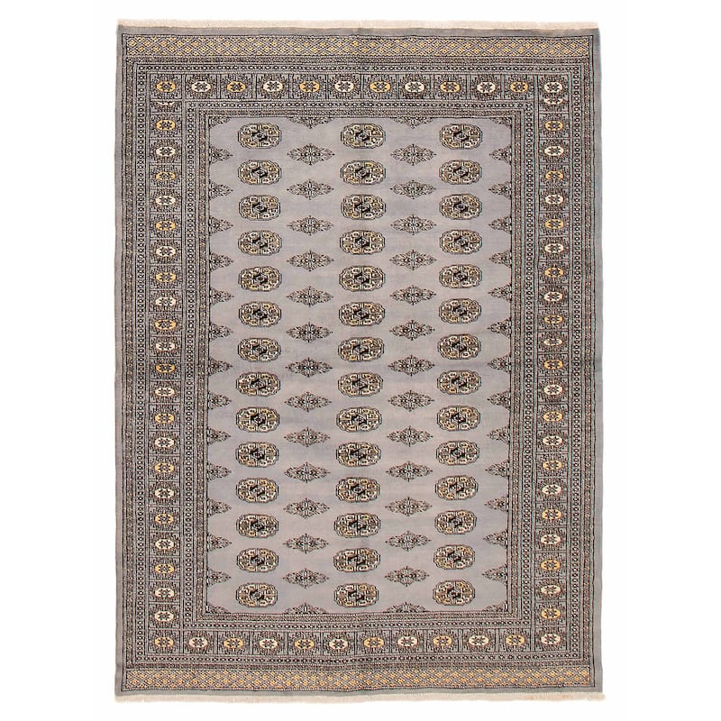 Finest Peshawar Bokhara Grey Rug 5'7" x 8'0" - 5'7 x 8'0 - Grey - 5'7 x 8'0