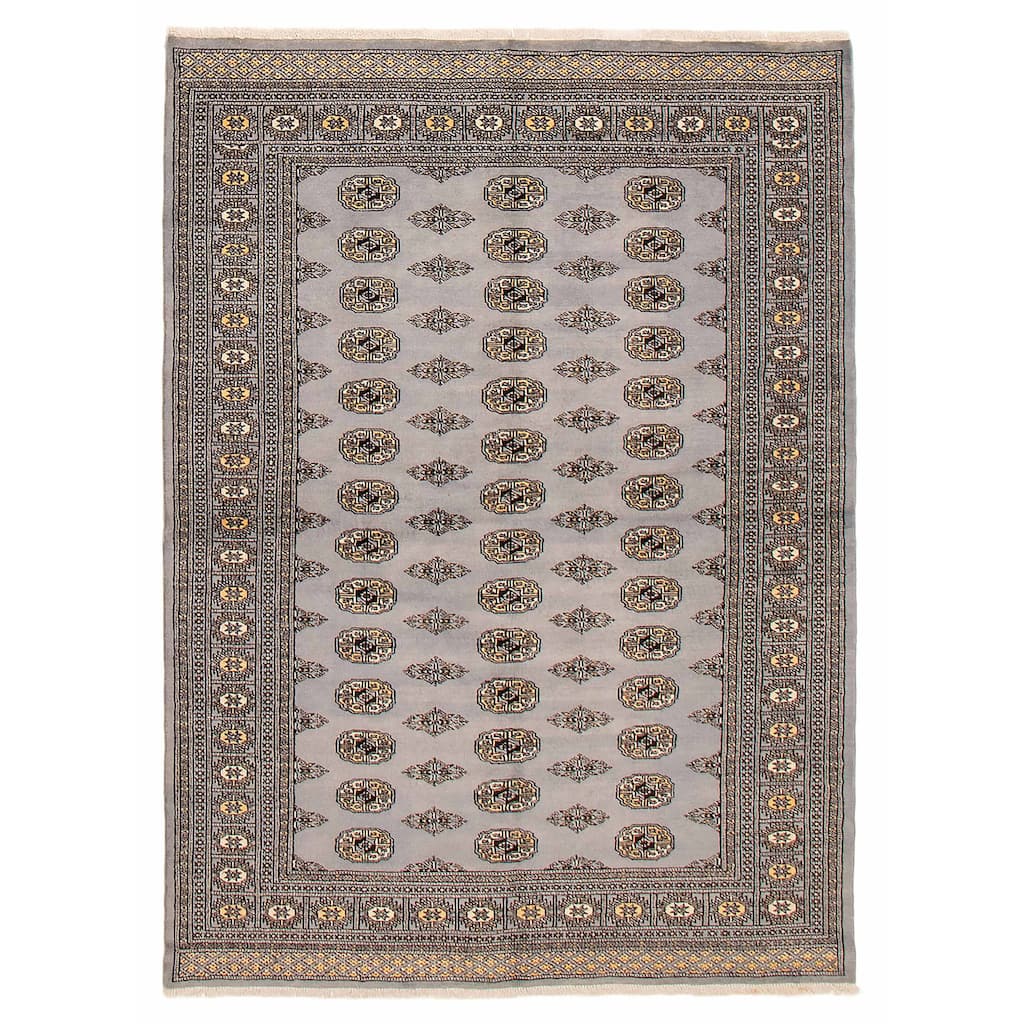 Finest Peshawar Bokhara Grey Rug 5'7" x 8'0" - 5'7 x 8'0