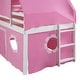 preview thumbnail 13 of 11, Twin Size Loft Bed with Slide Tent & Tower, Playhouse with Window,Pink