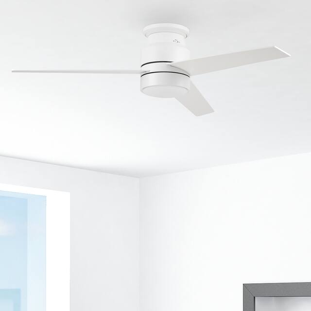 Aurora 52-inch Indoor Smart Ceiling Fan with Wall Control, Light Kit Included, Works with Alexa/Google Home/Siri - White