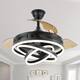 Oaks Aura 42in. LED DIY Shape Retractable Modern Ceiling Fan With Lights, 6-Speed Latest DC Motor Remote Control Ceiling Fan - Black