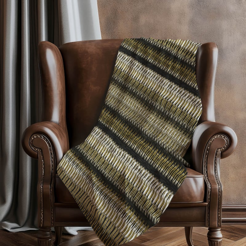 Premium Machine Washable Geo Stripes Sherpa Throw Blanket