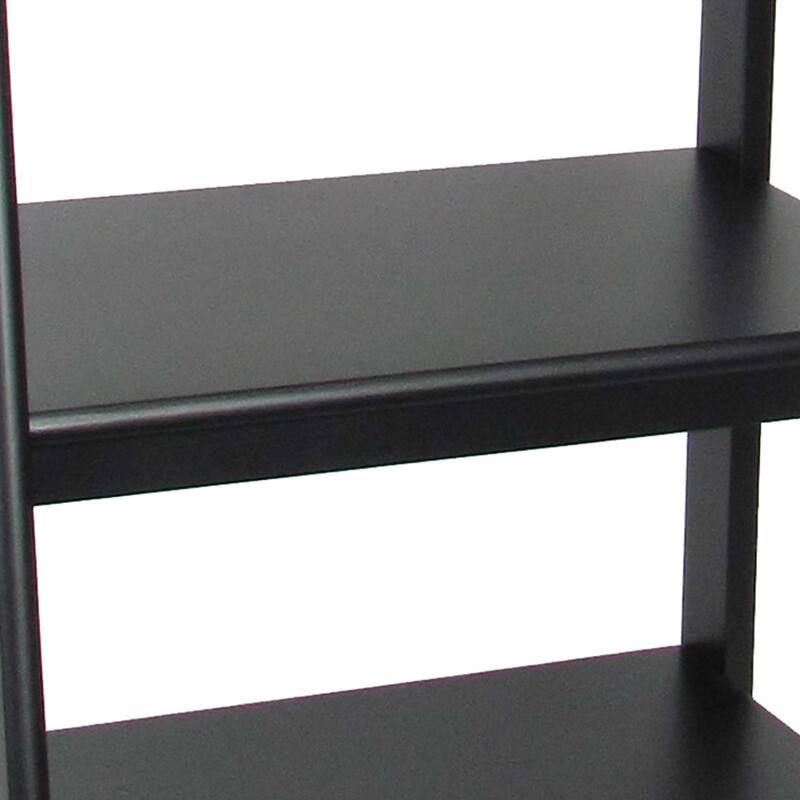 3 Tier Wooden Storage Ladder Stand with Open Back and Sides, Black