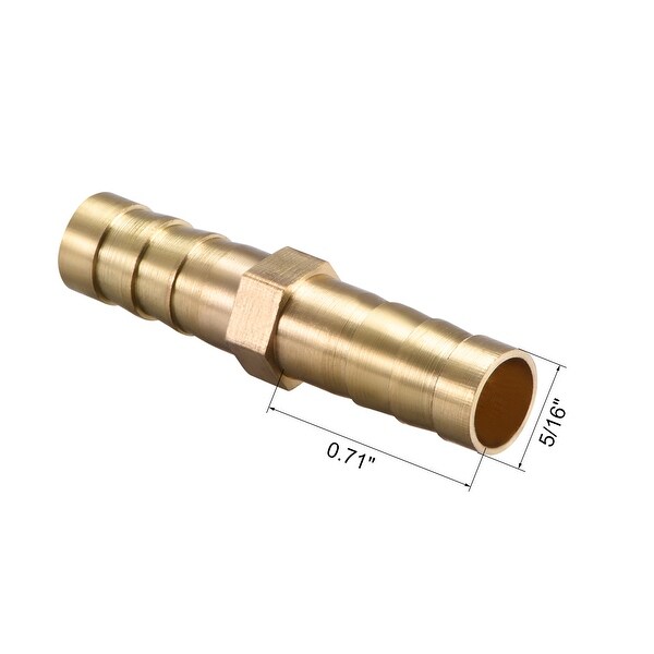 Brass Equal Straight Barb Connector Tube Fitting for Dual 10mm Inside Dia Hoses 