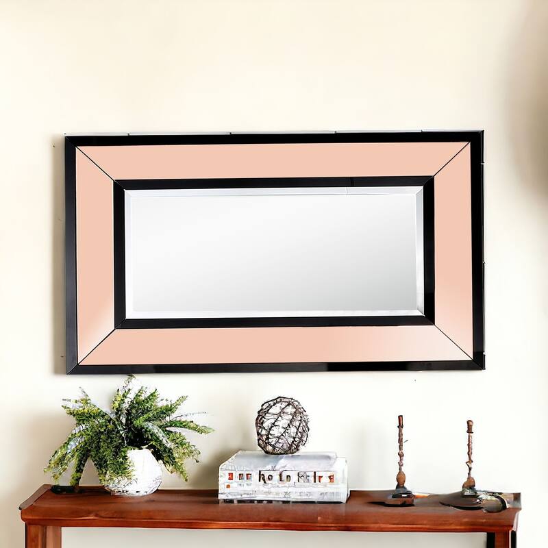 HomeRoots 26" Rose Gold Wood Framed Accent Mirror - 41.3' X '25.6' X '0.8 - 41.3' X '25.6' X '0.8