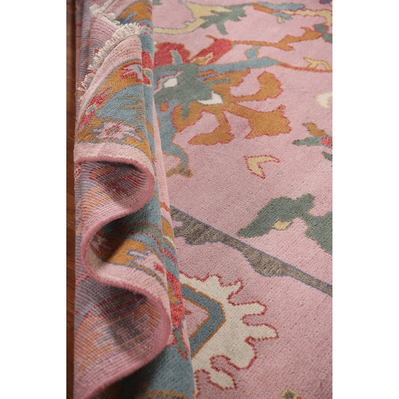 Pink Oushak Oriental Area Rug Handmade Wool Carpet - 8'5"x 10'2"