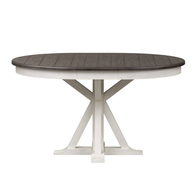 Allyson Park Wirebrushed White 5 Piece Pedestal Table Set