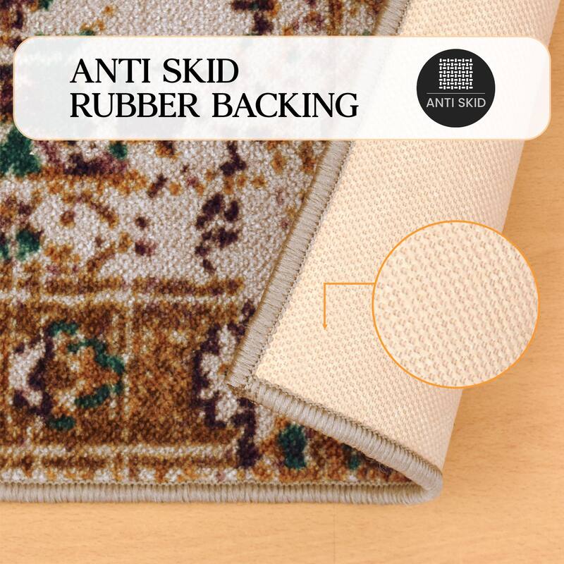 Superior Gillespie Printed Non-Slip Washable Indoor Area Rug