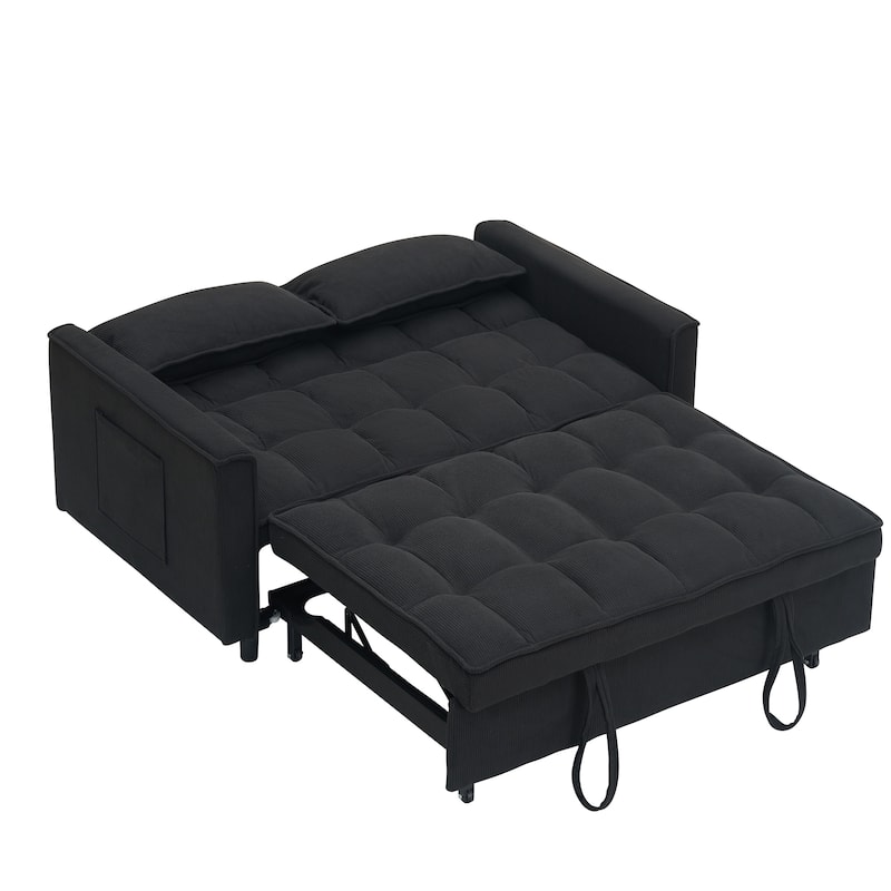 55" 3-in-1 Double Pull-Out Sofa Bed for Living Room