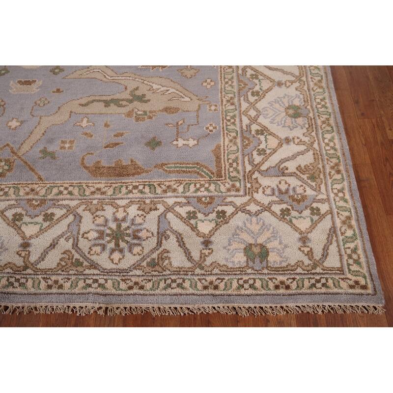 Oushak Indian Area Rug Hand-Knotted Transitional Wool Carpet - 8'0"x 9'10"