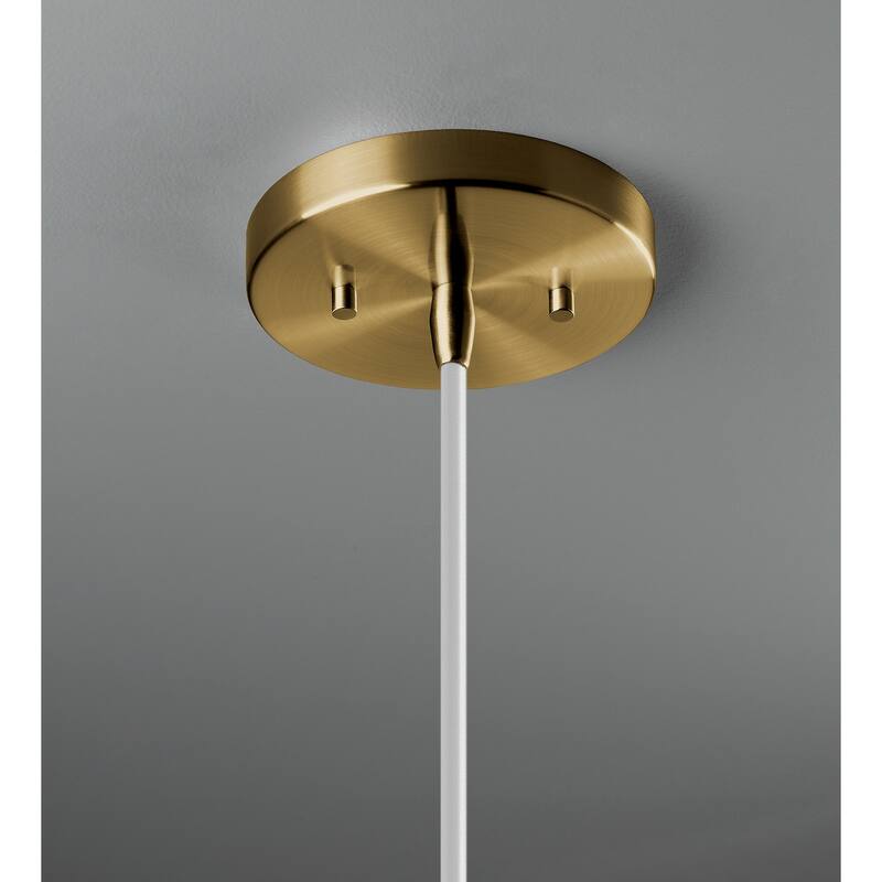 Radiance Collection Geometric 1-light Matte White and Champagne Gold Pendant with White Cord