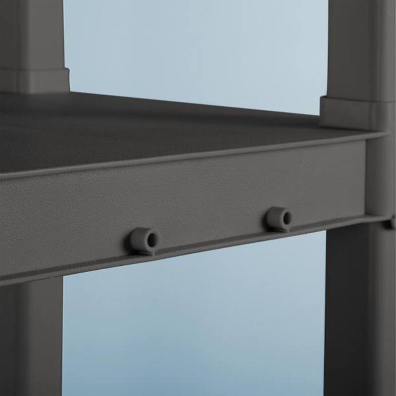 Sterilite Plastic Indoor Outdoor 4 Shelf Durable Shelving Unit, Gray, 2 Pack - 2-Pack