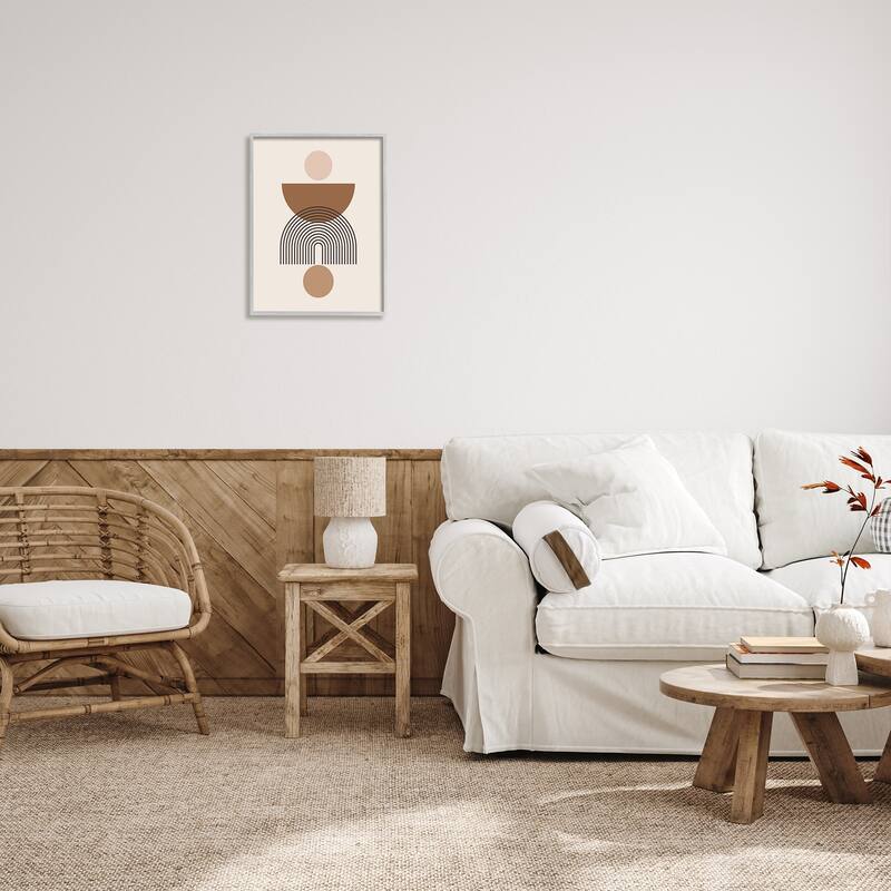 Stupell Brown & Beige Shapes Framed Giclee Art Design by LSR Design Studio