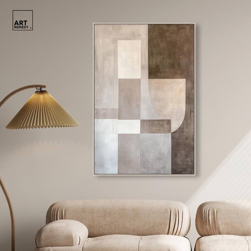 Neutral Tone Blocks I Canvas by Art Remedy