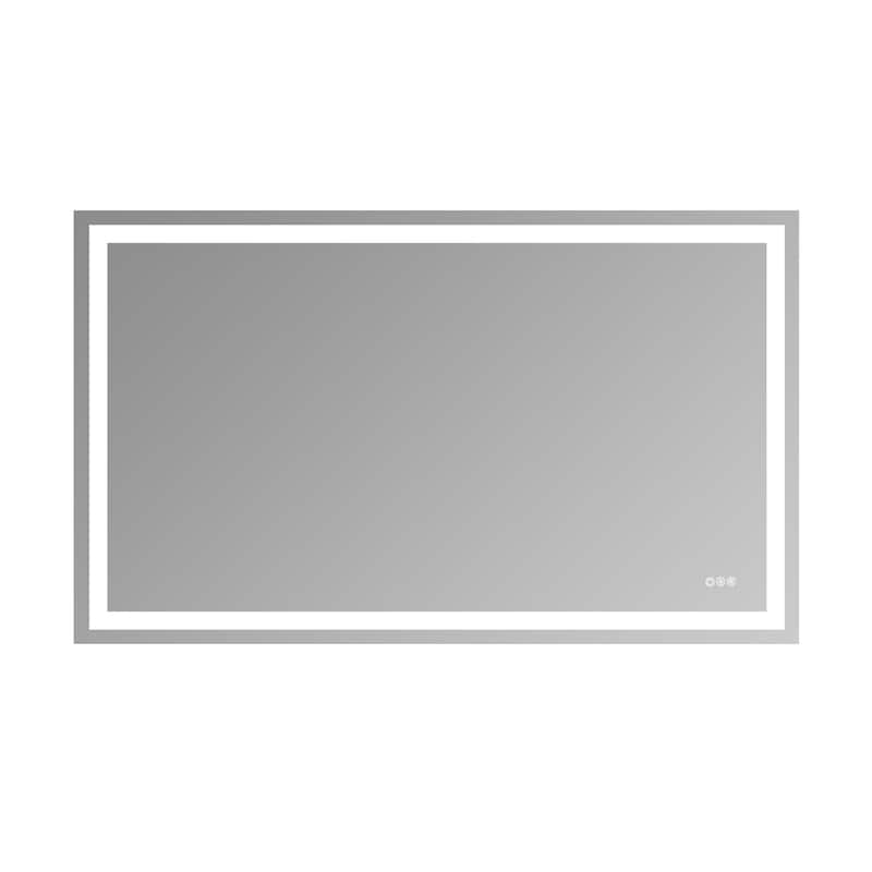 Topcraft Frameless Eco-Friendly Silver Mirror with Dual LED Strip Lighting